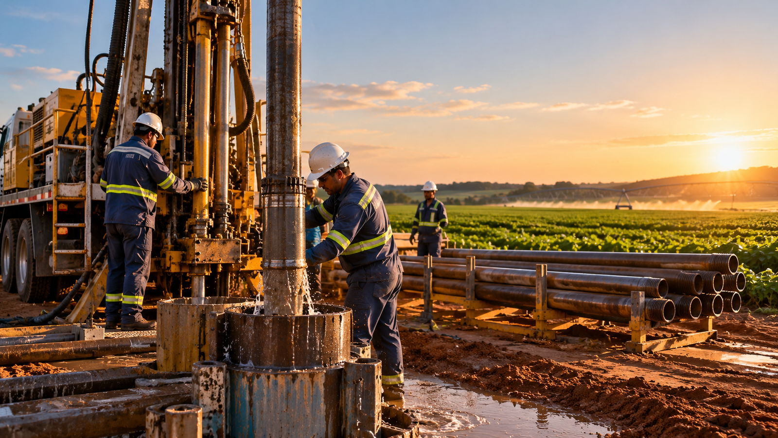 Equipe da Bahia Poços em operação de campo